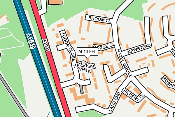 AL10 9EL map - OS OpenMap – Local (Ordnance Survey)