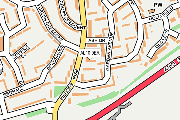 AL10 9ER map - OS OpenMap – Local (Ordnance Survey)