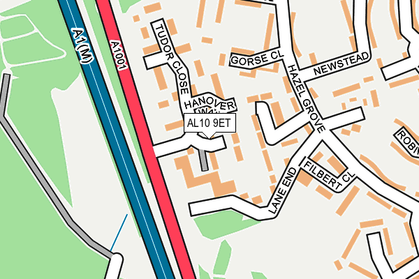 AL10 9ET map - OS OpenMap – Local (Ordnance Survey)