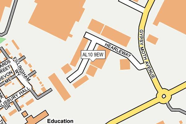 AL10 9EW map - OS OpenMap – Local (Ordnance Survey)