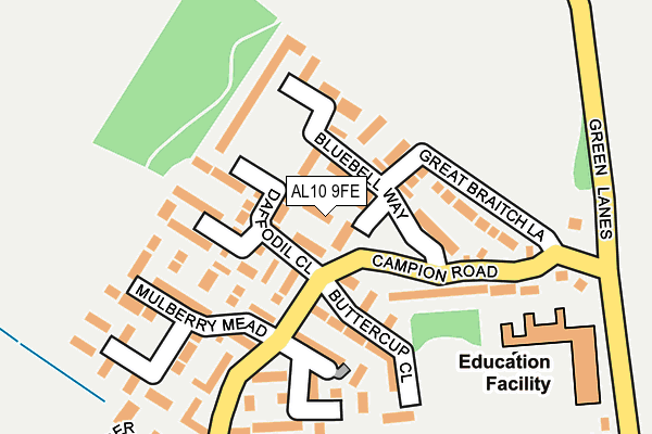 AL10 9FE map - OS OpenMap – Local (Ordnance Survey)