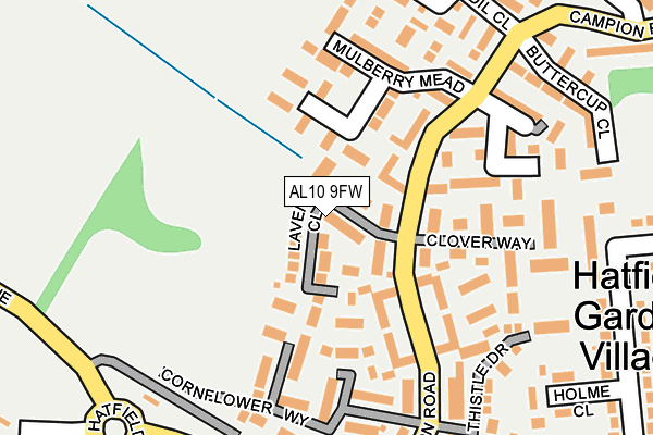 AL10 9FW map - OS OpenMap – Local (Ordnance Survey)