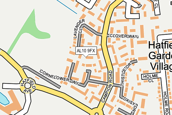 AL10 9FX map - OS OpenMap – Local (Ordnance Survey)