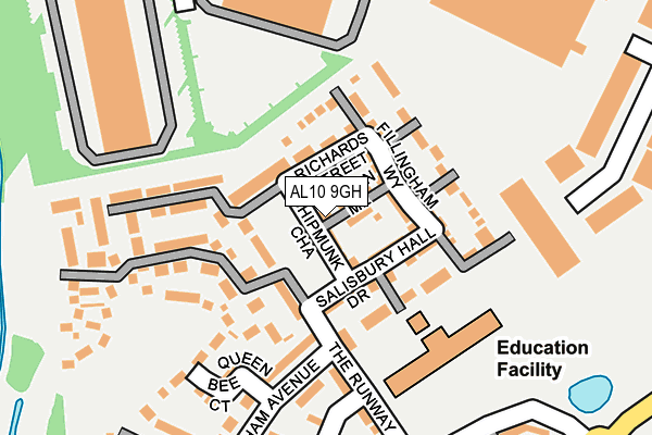 AL10 9GH map - OS OpenMap – Local (Ordnance Survey)