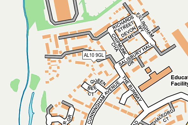 AL10 9GL map - OS OpenMap – Local (Ordnance Survey)