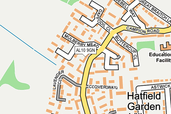 AL10 9GN map - OS OpenMap – Local (Ordnance Survey)