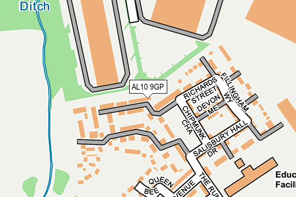 AL10 9GP map - OS OpenMap – Local (Ordnance Survey)