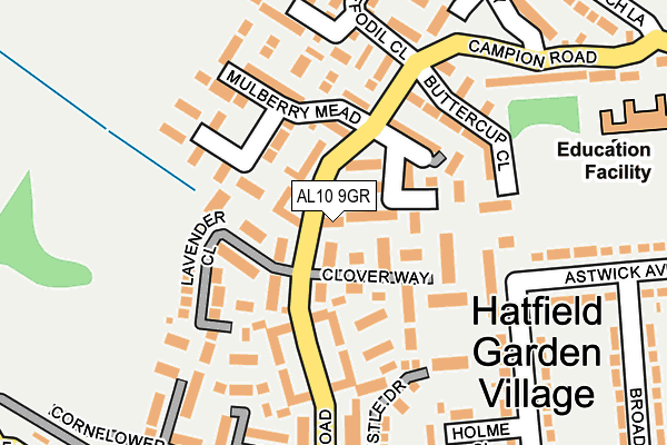 AL10 9GR map - OS OpenMap – Local (Ordnance Survey)