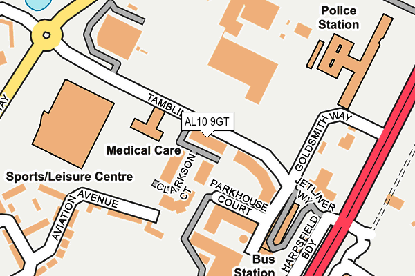 AL10 9GT map - OS OpenMap – Local (Ordnance Survey)