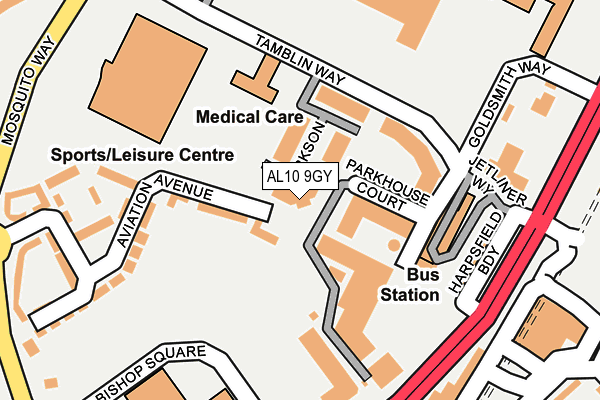 AL10 9GY map - OS OpenMap – Local (Ordnance Survey)