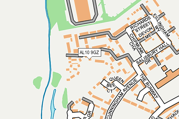 AL10 9GZ map - OS OpenMap – Local (Ordnance Survey)