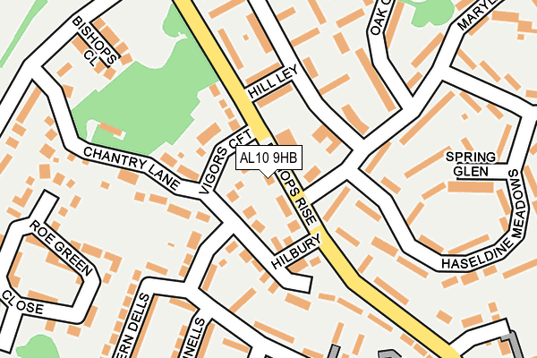 AL10 9HB map - OS OpenMap – Local (Ordnance Survey)