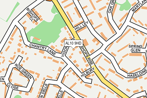 AL10 9HD map - OS OpenMap – Local (Ordnance Survey)