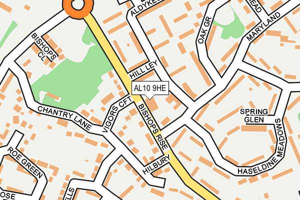 AL10 9HE map - OS OpenMap – Local (Ordnance Survey)