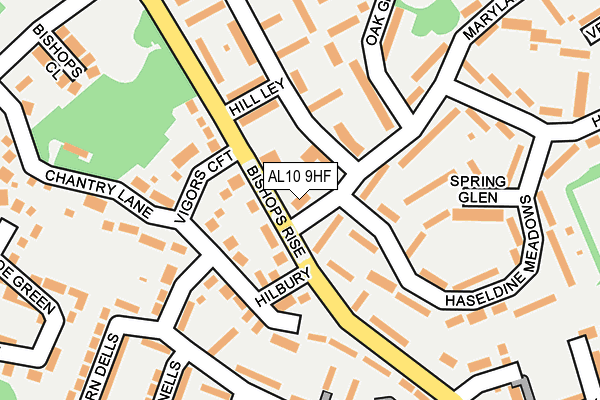 AL10 9HF map - OS OpenMap – Local (Ordnance Survey)