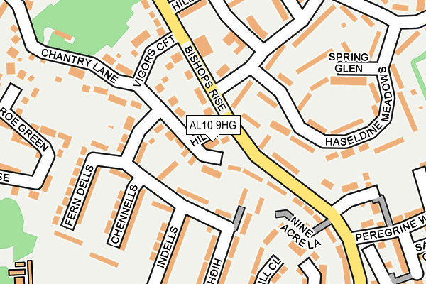 AL10 9HG map - OS OpenMap – Local (Ordnance Survey)