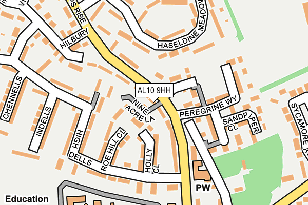 AL10 9HH map - OS OpenMap – Local (Ordnance Survey)
