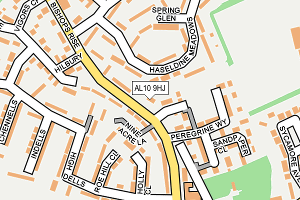 AL10 9HJ map - OS OpenMap – Local (Ordnance Survey)