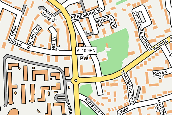 AL10 9HN map - OS OpenMap – Local (Ordnance Survey)