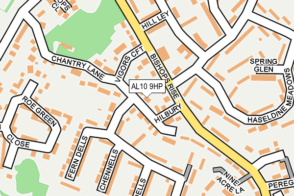 AL10 9HP map - OS OpenMap – Local (Ordnance Survey)