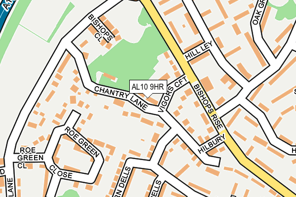 AL10 9HR map - OS OpenMap – Local (Ordnance Survey)