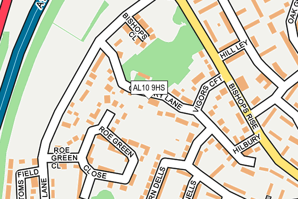 AL10 9HS map - OS OpenMap – Local (Ordnance Survey)