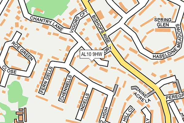 AL10 9HW map - OS OpenMap – Local (Ordnance Survey)