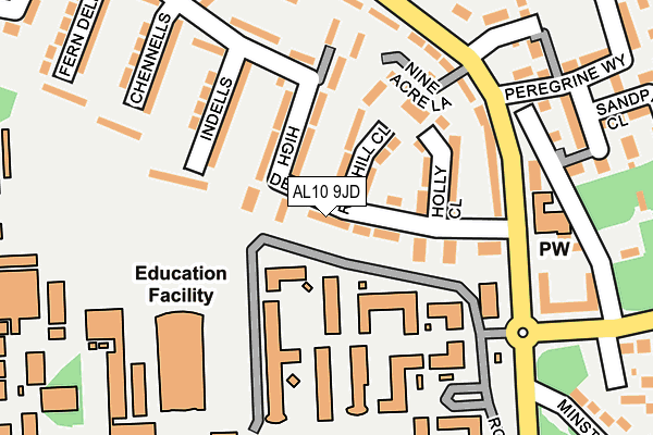 AL10 9JD map - OS OpenMap – Local (Ordnance Survey)