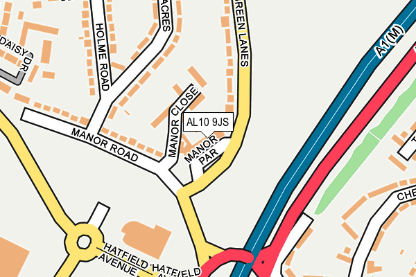 AL10 9JS map - OS OpenMap – Local (Ordnance Survey)