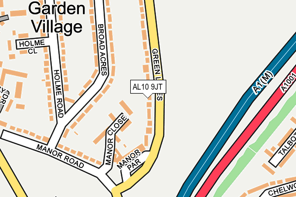 AL10 9JT map - OS OpenMap – Local (Ordnance Survey)