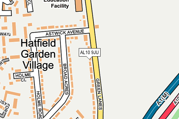 AL10 9JU map - OS OpenMap – Local (Ordnance Survey)