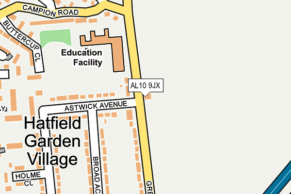AL10 9JX map - OS OpenMap – Local (Ordnance Survey)