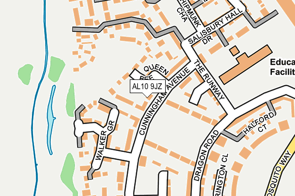 AL10 9JZ map - OS OpenMap – Local (Ordnance Survey)