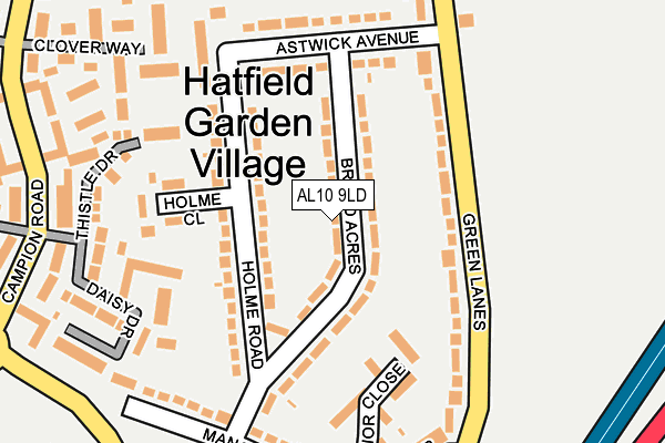 AL10 9LD map - OS OpenMap – Local (Ordnance Survey)