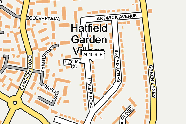 AL10 9LF map - OS OpenMap – Local (Ordnance Survey)