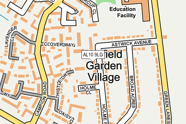 AL10 9LG map - OS OpenMap – Local (Ordnance Survey)