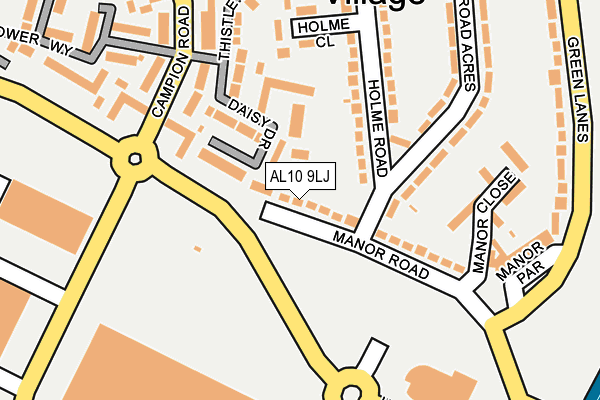 AL10 9LJ map - OS OpenMap – Local (Ordnance Survey)