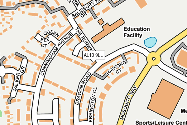 AL10 9LL map - OS OpenMap – Local (Ordnance Survey)