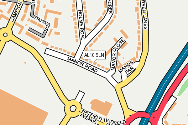 AL10 9LN map - OS OpenMap – Local (Ordnance Survey)