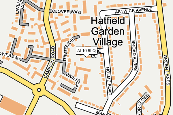 AL10 9LQ map - OS OpenMap – Local (Ordnance Survey)