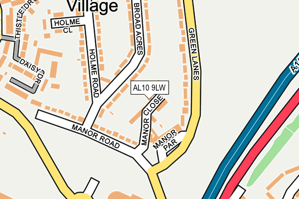 AL10 9LW map - OS OpenMap – Local (Ordnance Survey)