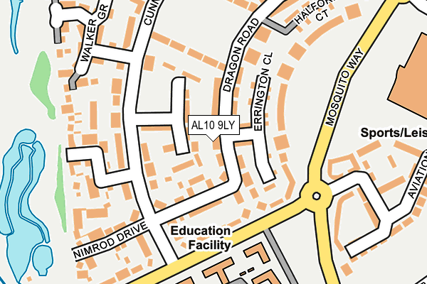 AL10 9LY map - OS OpenMap – Local (Ordnance Survey)