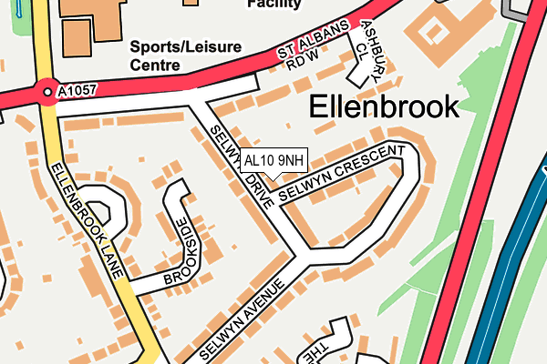 AL10 9NH map - OS OpenMap – Local (Ordnance Survey)