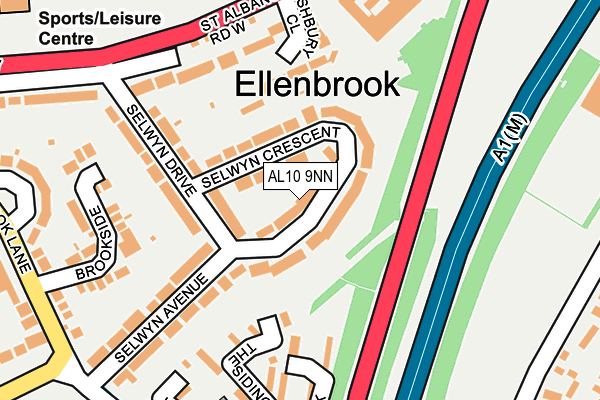 AL10 9NN map - OS OpenMap – Local (Ordnance Survey)