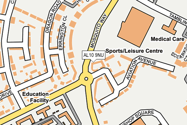 AL10 9NU map - OS OpenMap – Local (Ordnance Survey)