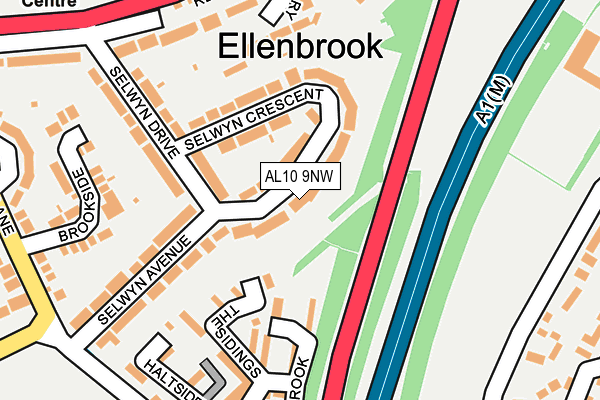 AL10 9NW map - OS OpenMap – Local (Ordnance Survey)