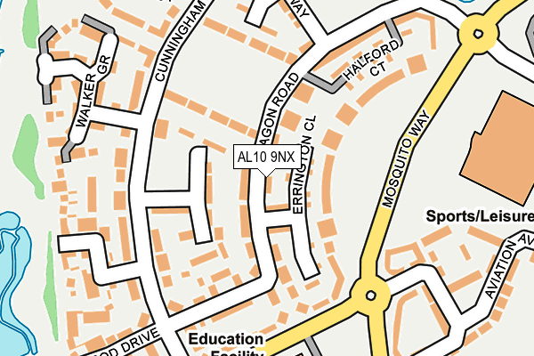 AL10 9NX map - OS OpenMap – Local (Ordnance Survey)
