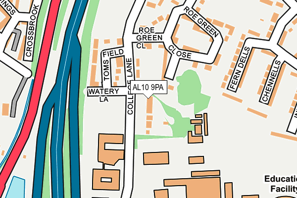 AL10 9PA map - OS OpenMap – Local (Ordnance Survey)