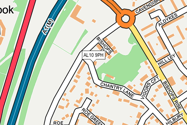 AL10 9PH map - OS OpenMap – Local (Ordnance Survey)