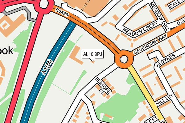 AL10 9PJ map - OS OpenMap – Local (Ordnance Survey)
